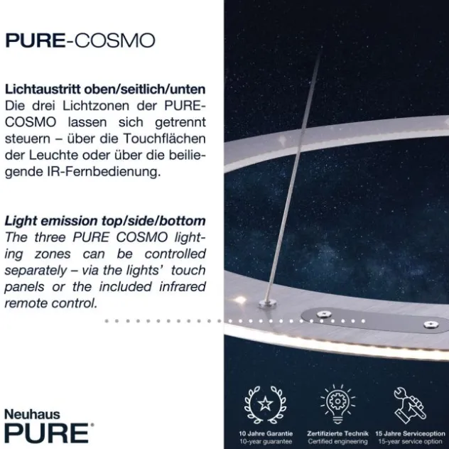 Neuhaus PURE® LED-Pendelleuchte PURE Cosmo, kreisrund, Lichtfarbensteuerung, dimmbar
