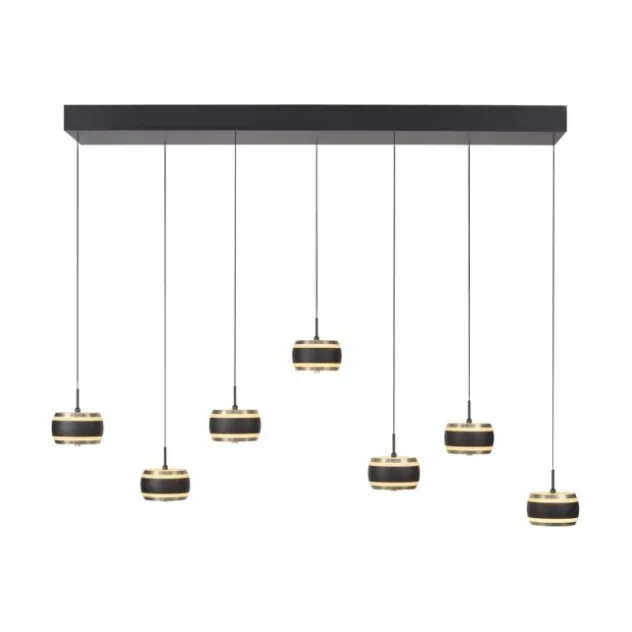 Neuhaus PURE® LED Pendelleuchte PURE Falling Rings.black pearl/ diamond