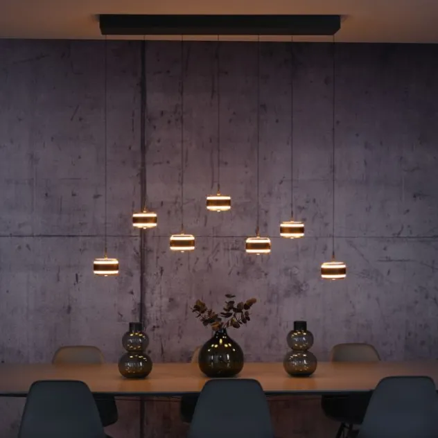 Neuhaus PURE® LED Pendelleuchte PURE Falling Rings.black pearl/ diamond