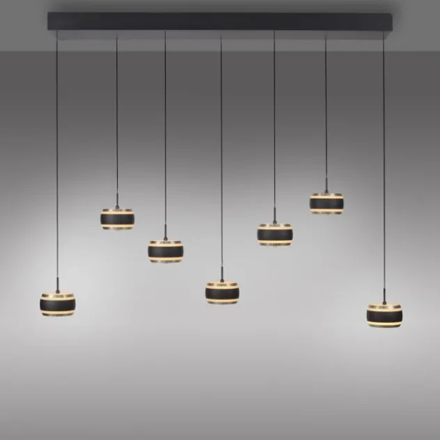 Neuhaus PURE® LED Pendelleuchte PURE Falling Rings.black pearl/ diamond