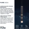 Neuhaus PURE® LED Pendelleuchte PURE Vega, schwarz, 1-flammig mit Lichtmodi