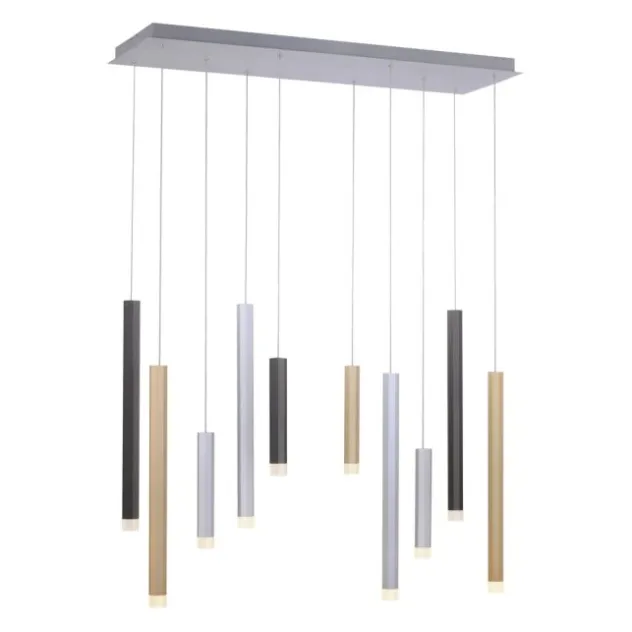 Neuhaus PURE® LED Pendelleuchte PURE Gemin, aluminium gebürstet, 10-flammig