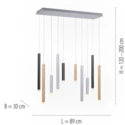 Neuhaus PURE® LED Pendelleuchte PURE Gemin, aluminium gebürstet, 10-flammig