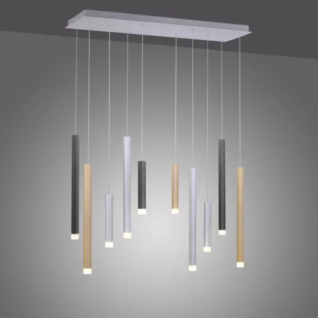 Neuhaus PURE® LED Pendelleuchte PURE Gemin, aluminium gebürstet, 10-flammig