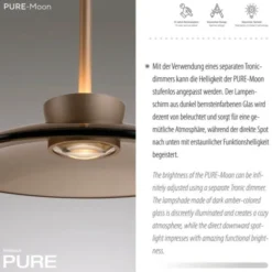 Neuhaus PURE® LED Pendelleuchte PURE Moon, bronce, höhenverstellbar