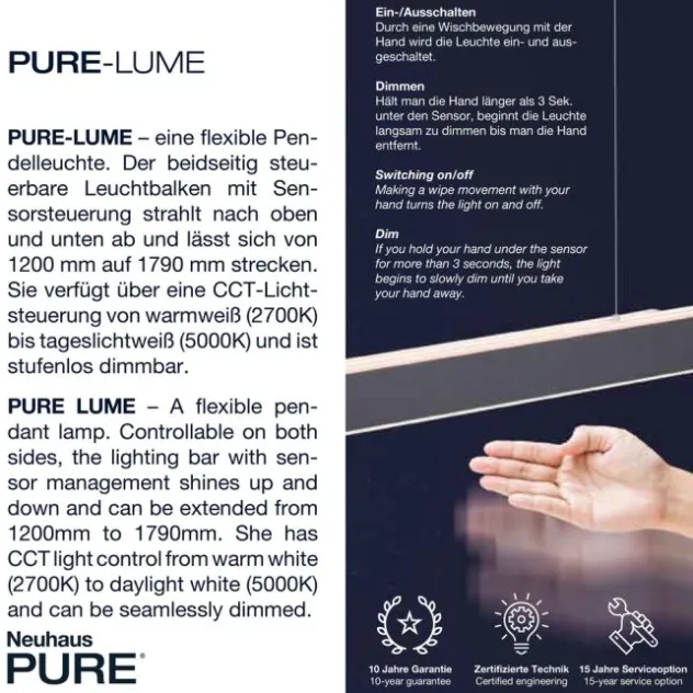 Neuhaus PURE® LED Pendelleuchte PURE Lume, graphite