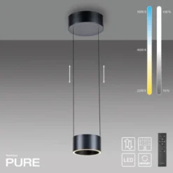 Neuhaus PURE® LED Pendelleuchte PURE Clipse, platin (grau), Fernbedienung, Comfort Lift