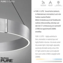 Neuhaus PURE® LED Pendelleuchte PURE E-Clipse stone (alu)