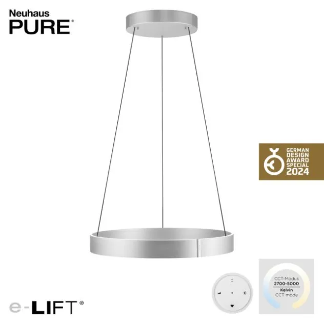 Neuhaus PURE® LED Pendelleuchte PURE E-Clipse stone (alu)