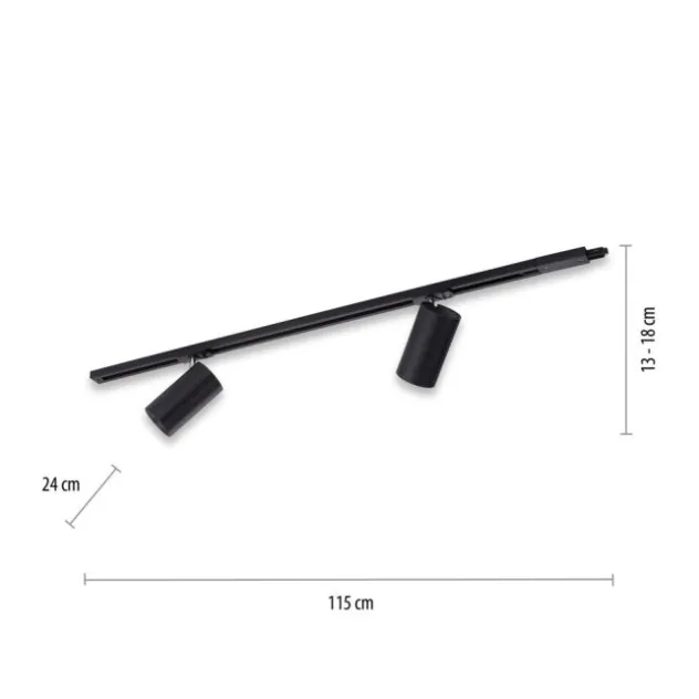Neuhaus PURE® LED Schienenleuchte PURE Technik, schwarz, dimmbar, erweiterbar, drehbar