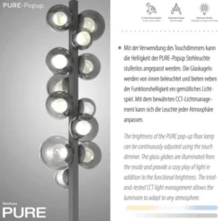 Neuhaus PURE® LED Stehleuchte PURE Popup platin (grau)