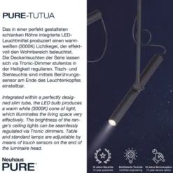 Neuhaus PURE® LED Stehleuchte PURE Tutua,schwarz