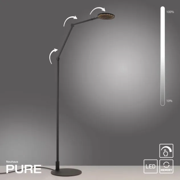 Neuhaus PURE® LED Stehleuchte PURE Luxon, black pearl