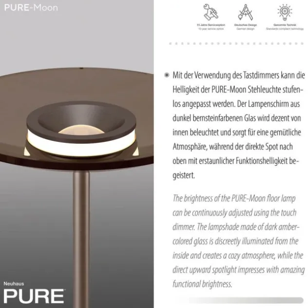 Neuhaus PURE® LED Stehleuchte Pure Moon bronce Touchdimmer