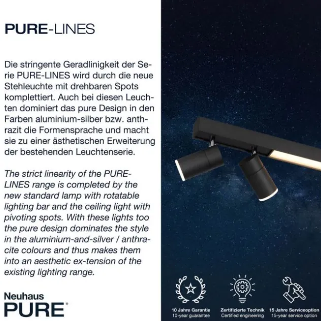 Neuhaus PURE® LED Strahler PURE Lines Spot, graphite, dimmbar, drehbar, CCT