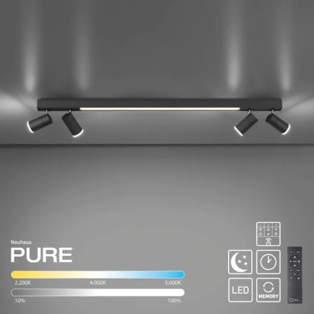 Neuhaus PURE® LED Strahler PURE Lines Spot, graphite, dimmbar, drehbar, CCT
