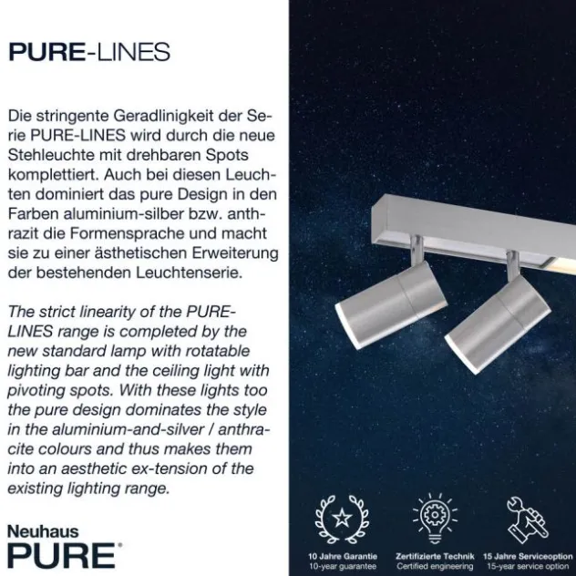 Neuhaus PURE® LED Strahler PURE Lines Spot, aluminium, dimmbar, drehbar, CCT