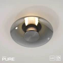 Neuhaus PURE® LED Wand-Deckenleuchte PURE Vitrum, grau, Tronicdimmer