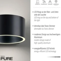 Neuhaus PURE® LED Wandleuchte PURE Clipse mystic grey Tronicdimmer