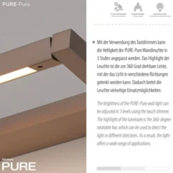 Neuhaus PURE® LED Wandleuchte PURE Puro bronce drehbar Touchdimmer