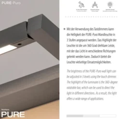 Neuhaus PURE® LED Wandleuchte PURE Puro platin Touchdimmer