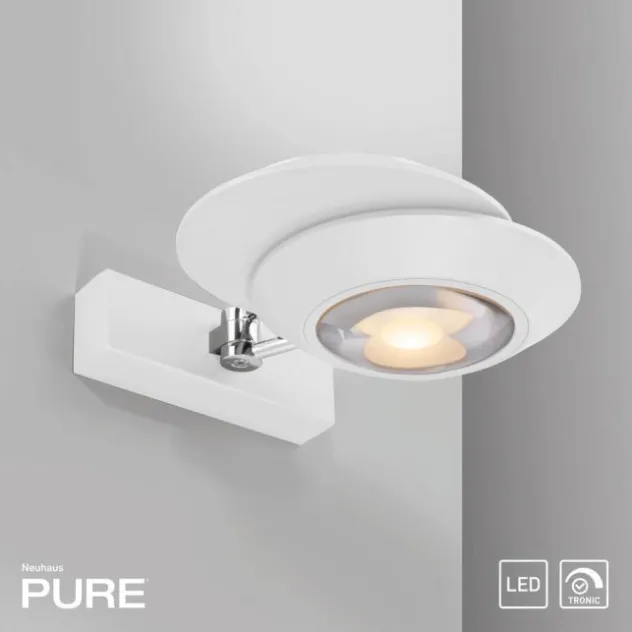 Neuhaus PURE® LED Wandleuchte PURE Oculis, snow, dimmbar, dreh+schwenkbar