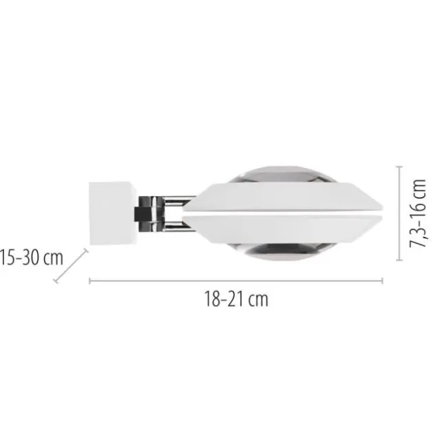 Neuhaus PURE® LED Wandleuchte PURE Oculis, snow, dimmbar, dreh+schwenkbar