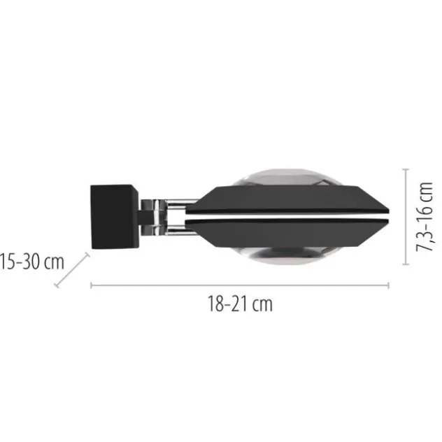 Neuhaus PURE® LED Wandleuchte PURE Oculis, black pearl, dimmbar, dreh+schwenkbar
