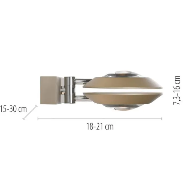 Neuhaus PURE® LED Wandleuchte PURE Oculis, bronce, dimmbar, dreh+schwenkbar