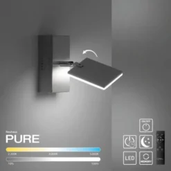 Neuhaus PURE® LED Wandleuchte PURE Mira, diamond (alu), drehbar,dimmbar