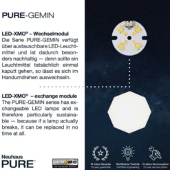 Neuhaus PURE® LED-Wandleuchte, PURE Gemin, puristisches Design,