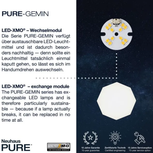 Neuhaus PURE® LED-Wandleuchte, PURE Gemin, puristisches Design,