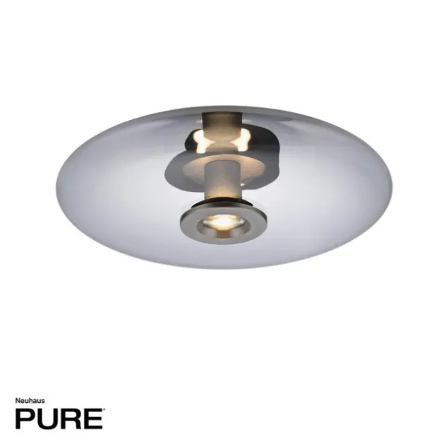 Neuhaus PURE® LED Wand- und Deckenleuchte PURE Vitrum, platin (grau), Rauchglas