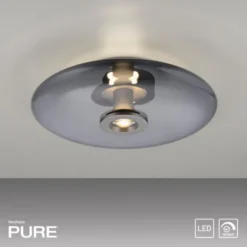 Neuhaus PURE® LED Wand- und Deckenleuchte PURE Vitrum, platin (grau), Rauchglas