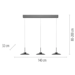 Neuhaus PURE® Pendelleuchte PURE Moon platin (grau) höhenverstellbar 3-flammig