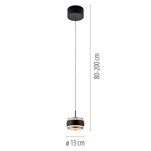 Neuhaus PURE® Pendelleuchte PURE Falling Rings, black pearl / diamond