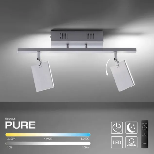Neuhaus PURE® PURE Mira Deckenleuchte, diamond (alu), 2-flammig, dimmbar, CCT