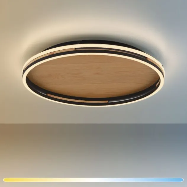 Paul Neuhaus LED Deckenleuchte SVEJA, Holz-natur