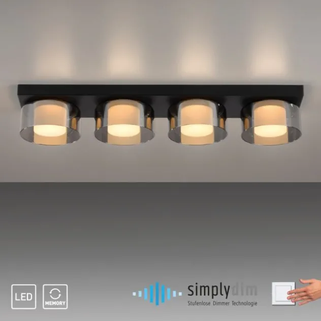 Paul Neuhaus LED Deckenleuchte 4 flammig dimmbar per Switchmo
