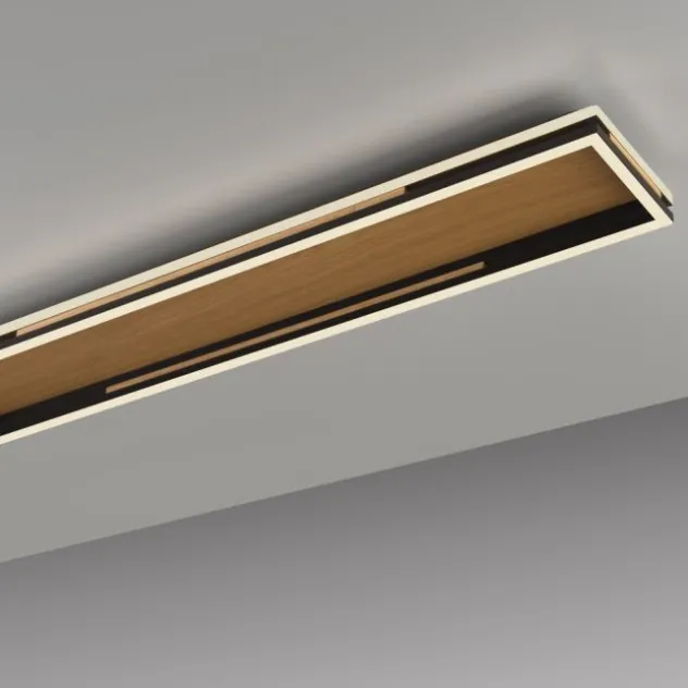 Paul Neuhaus LED Deckenleuchte SVEJA, Holz-natur, rechteckig