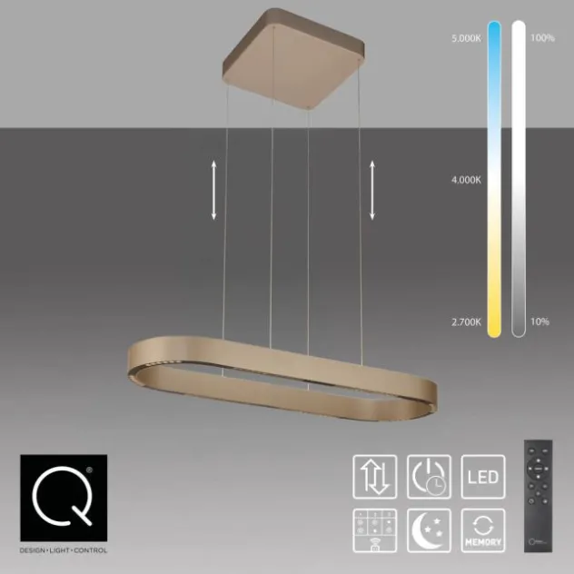Paul Neuhaus LED Pendelleuchte Q-STRETTO, bronce