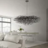 Paul Neuhaus LED Pendelleuchte ICICLE schwarz Kronleuchter Glasanhänger Kristall