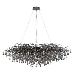Paul Neuhaus LED Pendelleuchte ICICLE schwarz Kronleuchter Glasanhänger Kristall