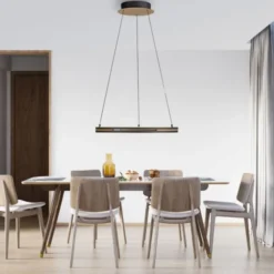 Paul Neuhaus LED Pendelleuchte, Ringleuchte SVEJA, Holz-natur