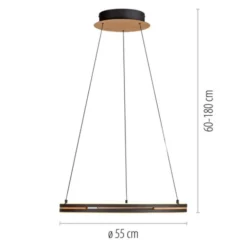 Paul Neuhaus LED Pendelleuchte, Ringleuchte SVEJA, Holz-natur