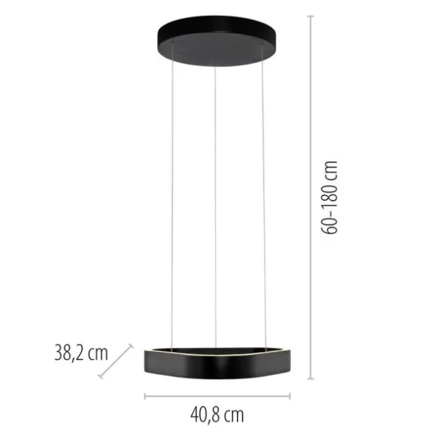 Paul Neuhaus LED Pendelleuchte Q-STRETTO, schwarz,