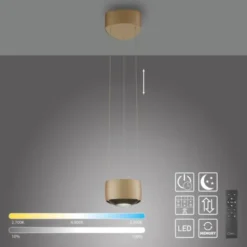 Paul Neuhaus LED Pendelleuchte Q-STRETTO, bronce, dimmbar, Fernbedienung
