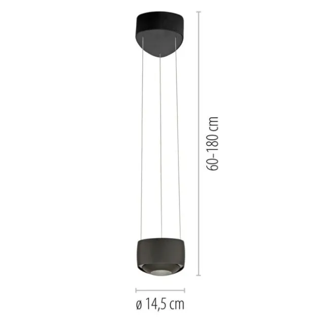 Paul Neuhaus LED Pendelleuchte Q-STRETTO, schwarz, dimmbar, Fernbedienung