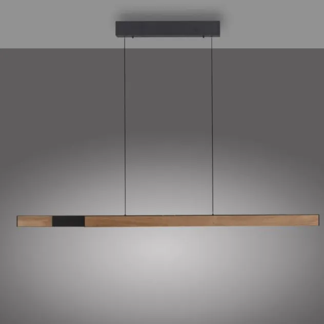 Paul Neuhaus LED Pendelleuchte ADRIANA SQUARE, Holz-natur, Touchdimmer