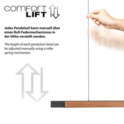 Paul Neuhaus LED Pendelleuchte ADRIANA SQUARE, Holz-natur, Touchdimmer